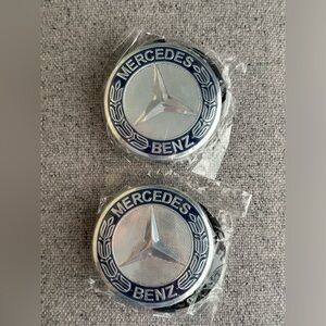 Set of 4 75MM Wheel Center Rim Caps Hubcaps for Mercedes-Benz Blue Wreath